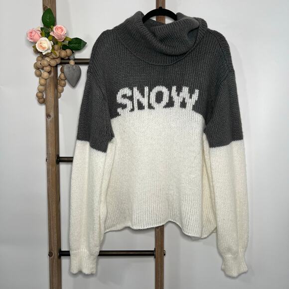 Wooden Ships Sweaters - Wooden Ships Cowl White Gray Snow Oversized Sweater Size X Large